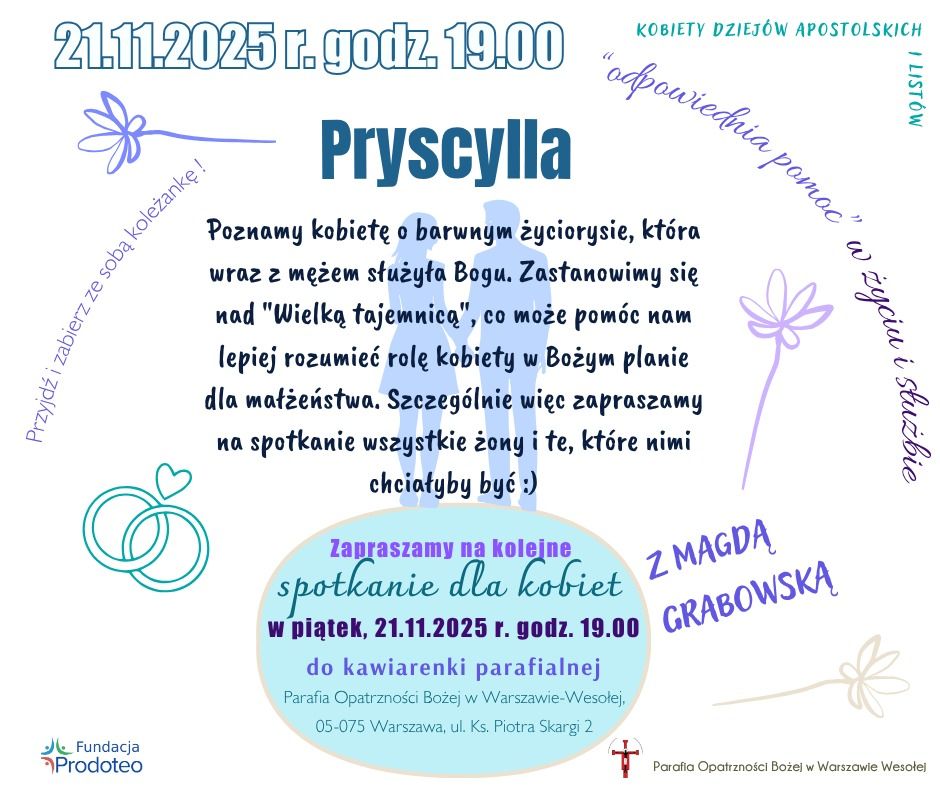 Spotkanie dla kobiet -Pryscylla